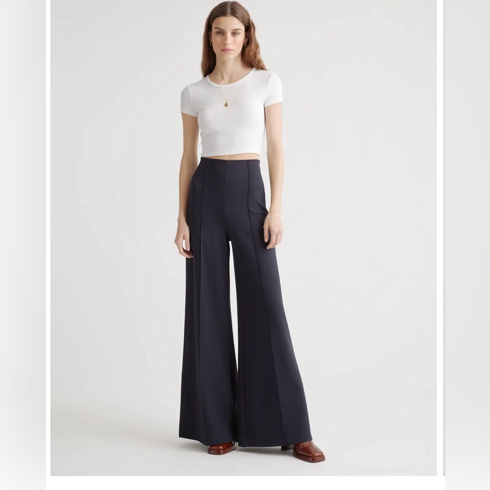 Quince Navy Blue Wide-Leg Women's Pants NWT S